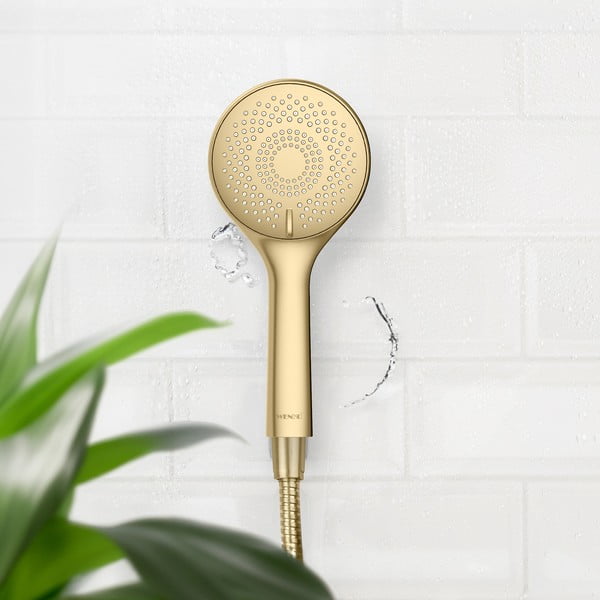 Cap de duș economic auriu mat din plastic ø 11 cm Watersaving System – Wenko-image-1