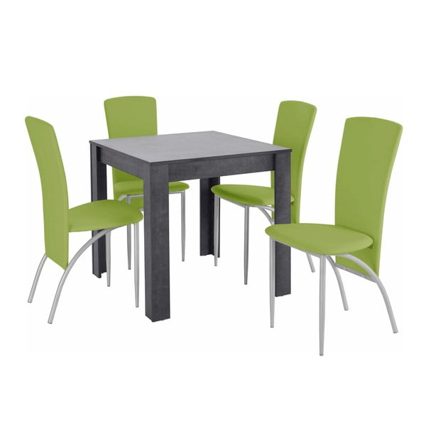 Set masă cu 4 scaune Støraa Lori Nevada Duro Slate Green, verde