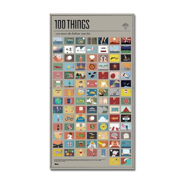 Poster DOIY 100Things You Must Do, 54,5 x 98 cm
