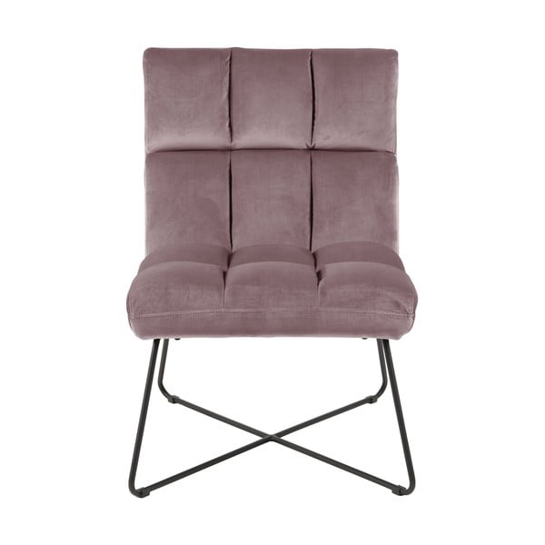 Fotoliu roz cu tapițerie din catifea Alba – Actona-image-2