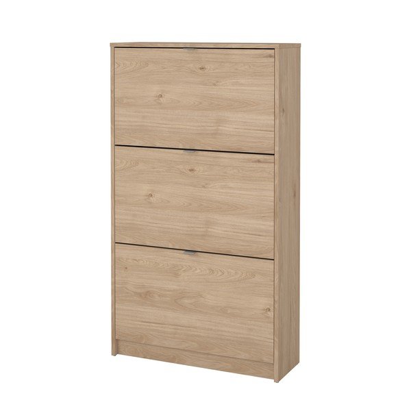 Pantofar în culoare naturală cu deschidere înclinată cu aspect de lemn de stejar 70x124x24 cm Shoes – Tvilum-image-3