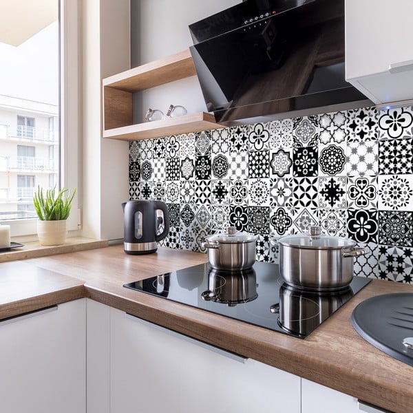 Set 9 autocolante de perete Ambiance Cement Tiles Alexia, 10 x 10 cm-image-1