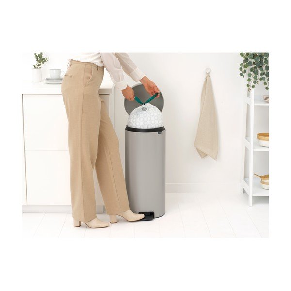 Coș de gunoi gri deschis cu pedală din oțel 30 l NewIcon – Brabantia-image-4