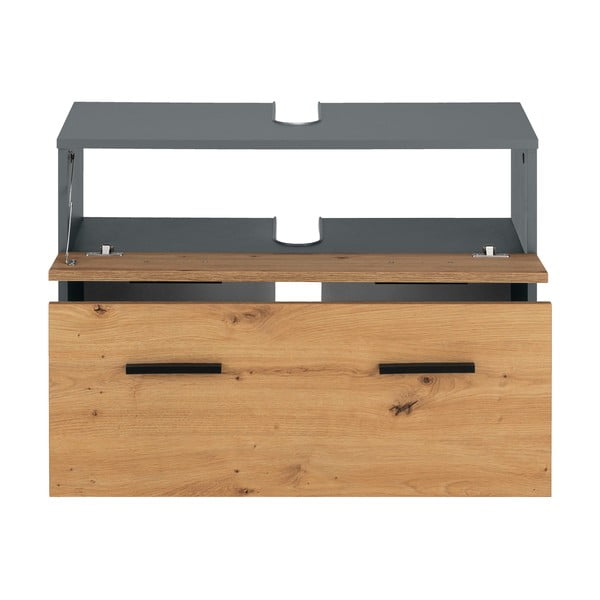 Dulap sub chiuvetă în culoare naturală cu aspect de lemn de stejar 55x35 cm Malika – Støraa-image-2