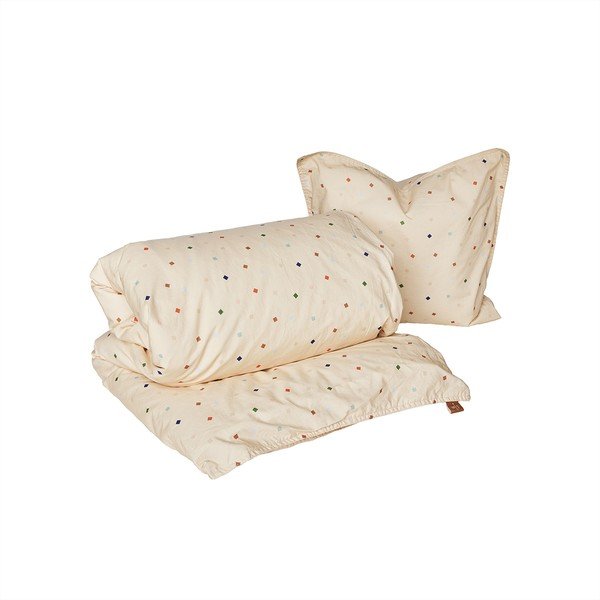 Lenjerie de pat pentru copii crem din bumbac pentru pătuț 70x100 cm Konfetti – OYOY Mini