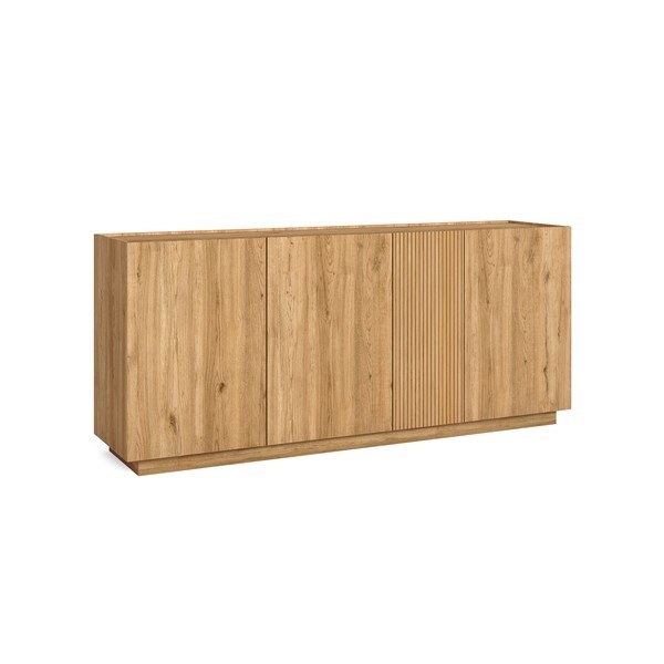 Comodă joasă cu aspect de lemn de stejar 181x78 cm Rayana – Marckeric-image-2