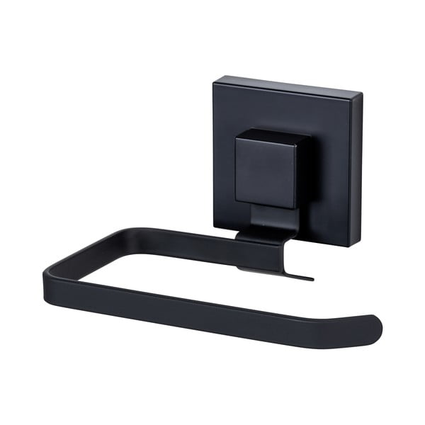 Suport pentru hârtie igienică negru autoadeziv din oțel inoxidabil Quadro – Wenko-image-2