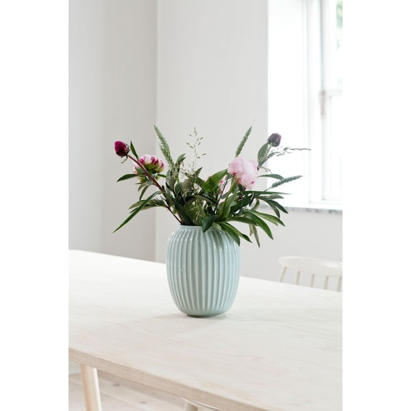 Vază din gresie Kähler Design Hammershoi, înălțime 20 cm, albastru mentă-image-2