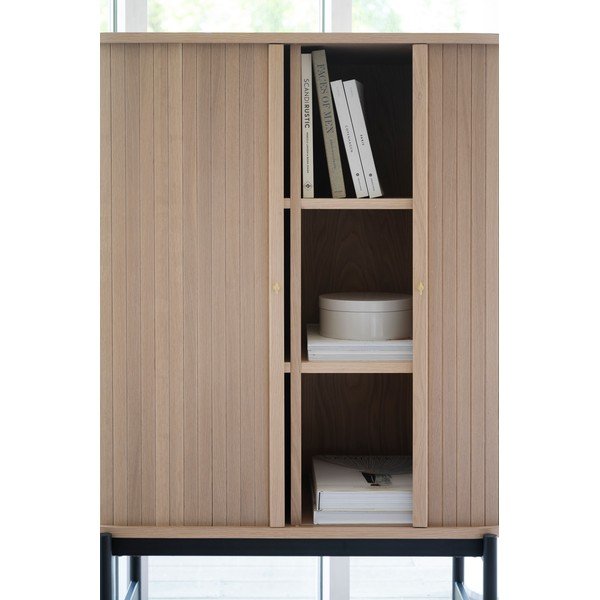 Dulap în culoare naturală cu aspect de lemn de stejar 102x146 cm Haddington – Rowico-image-1