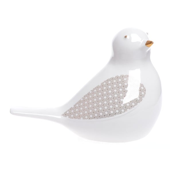 Decorațiune din ceramică Ewax Birdy, 12 cm, alb