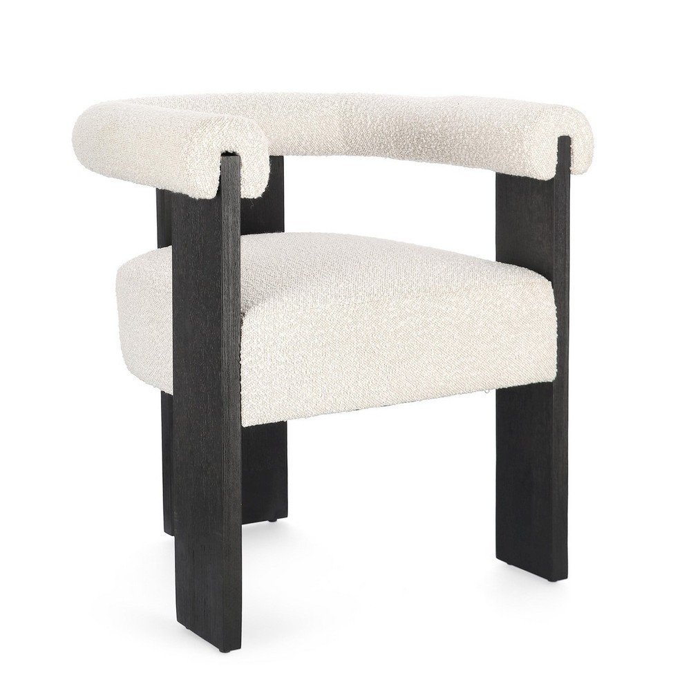 Scaun de living in culoare naturala cu cotiere tapitat Agape – Bizzotto