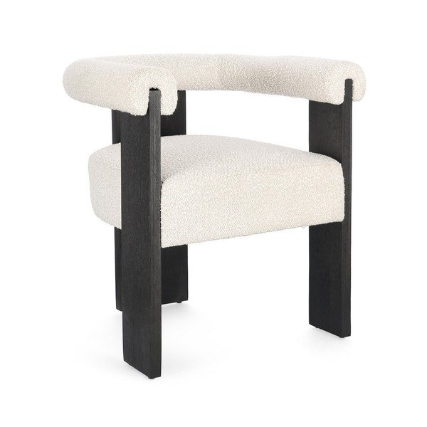 Scaun de living în culoare naturală cu cotiere tapițat Agape – Bizzotto