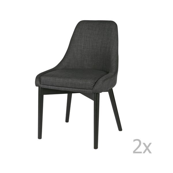 Set 2 scaune De Eekhoorn Koen, gri închis