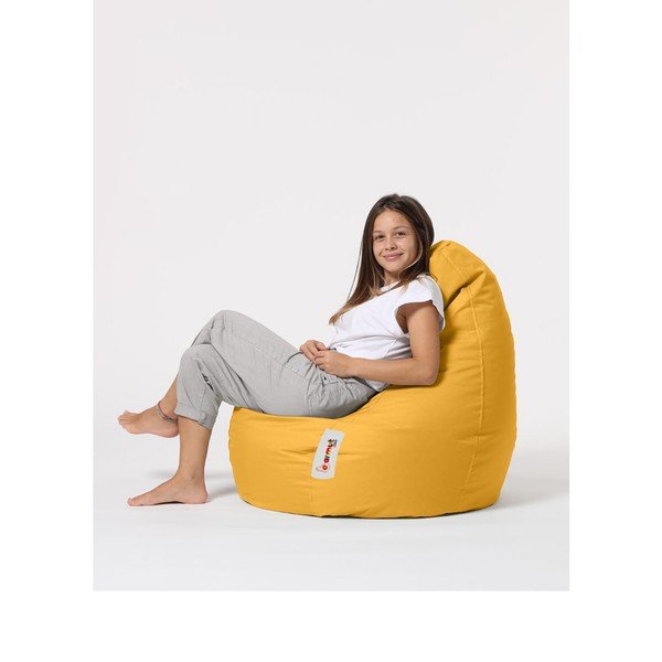 Fotoliu bean bag galben Drop – Floriane Garden-image-2