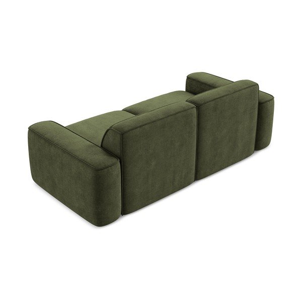 Canapea verde cu tapițerie din chenille 204 cm Omao – Makamii-image-3