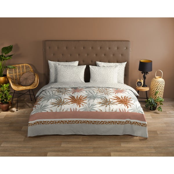 Lenjerie de pat alb/gri deschis din bumbac  140x200 cm – Good Morning-image-1