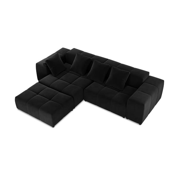 Colțar negru cu tapițerie din catifea (variabil) Rome Velvet - Cosmopolitan Design-image-3