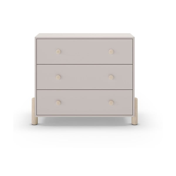 Comodă de copii crem joasă din lemn de pin 90x80 cm Enola – Marckeric