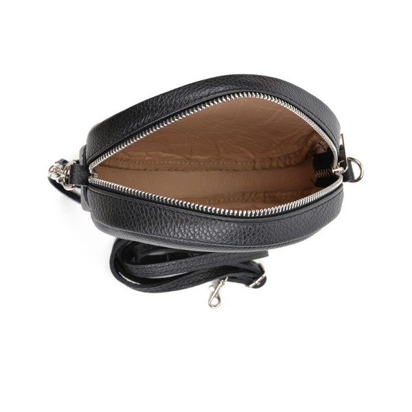 Geantă din piele Anna Luchini Miratia, negru-image-1