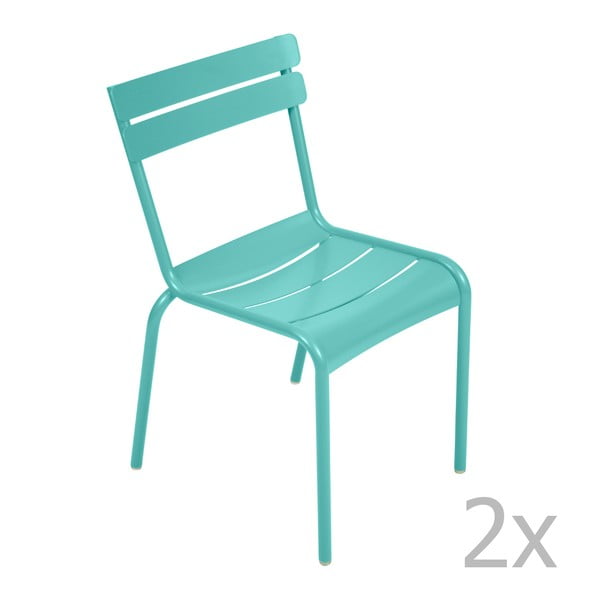 Set 2 scaune Fermob Luxembourg, albastru deschis