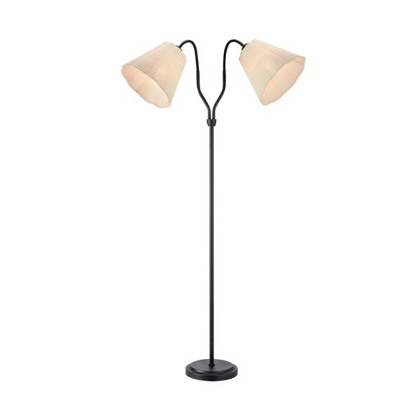 Lampadar negru/bej cu structură flexibilă din in (înălțime 149 cm) Veya – Markslöjd