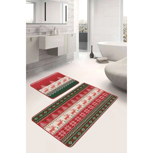 Covorașe de baie 2 buc. din catifea 60x100 cm Merry Christmas – Mila Home-image-1