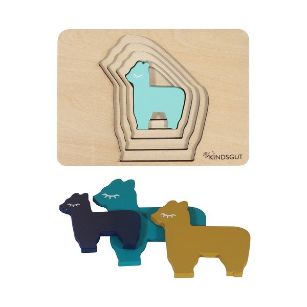 Puzzle din lemn pentru copii Kindsgut Lama-image-3