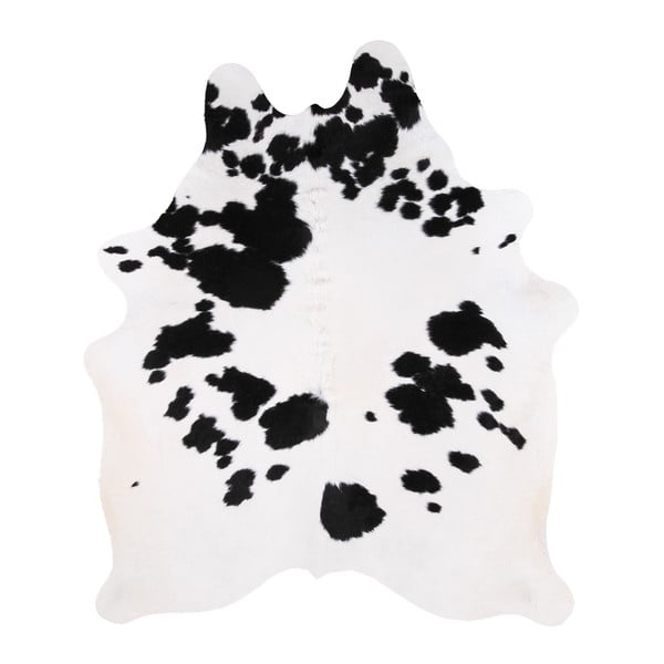 Piele bovină Arctic Fur Nero Creamy, 182 x 161 cm, alb-negru