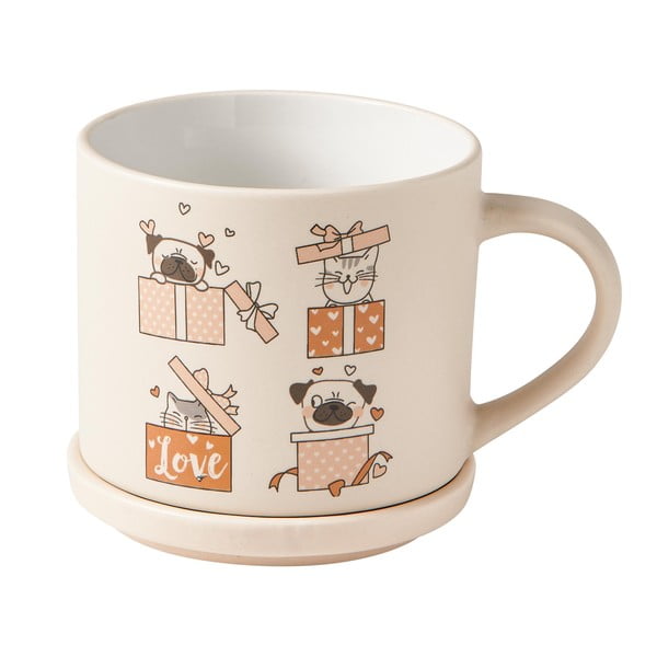 Căni bej-maro deschis din porțelan  2 buc. 350 ml – Brandani-image-3