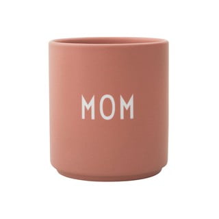 Cană din porțelan Design Letters Favourite Mom, roz prăfuit