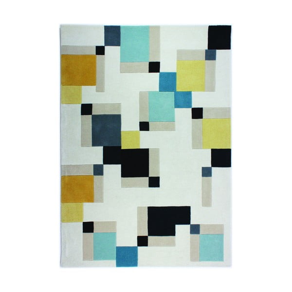 Covor Flair Rugs Illusion Abstract Blocks, 120 x 170 cm, albastru