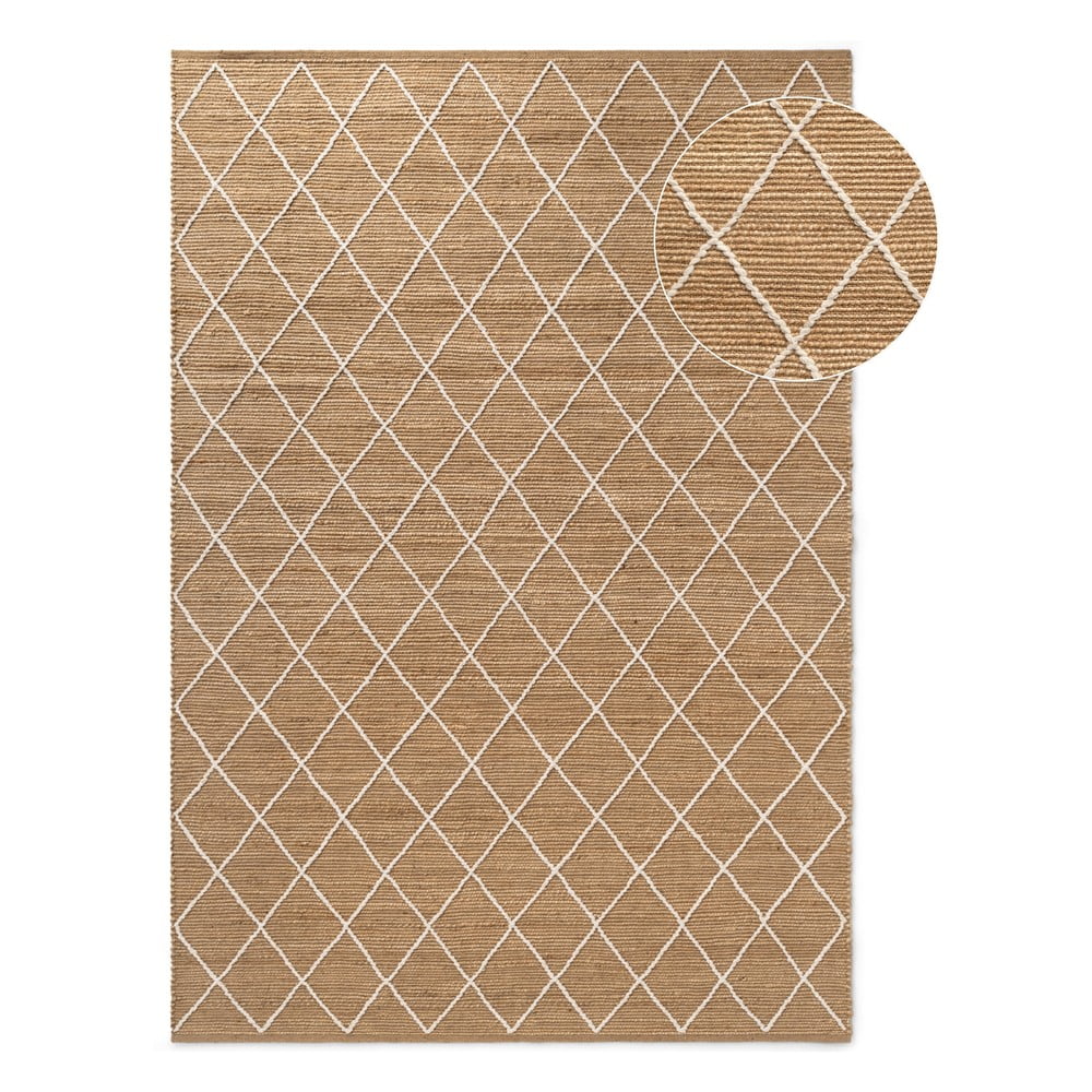 Covor în culoare naturală țesut manual din iută 160x230 cm Kunu – Hanse Home