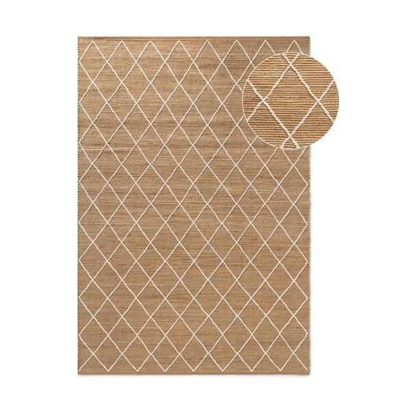 Covor în culoare naturală țesut manual din iută 160x230 cm Kunu – Hanse Home