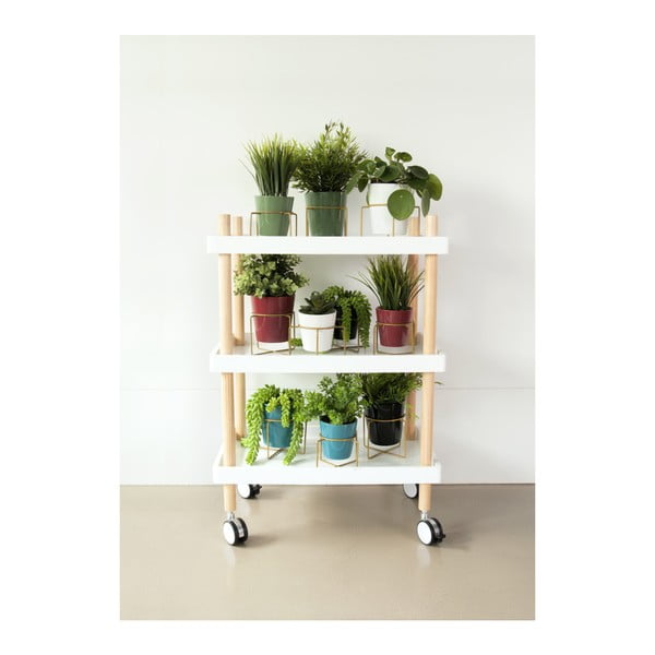 Ghiveci din ceramică cu suport Present Time Coy, verde-image-3
