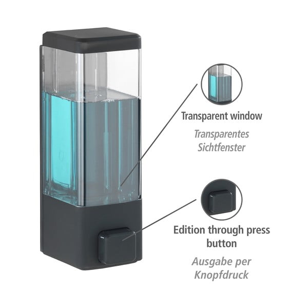 Dozator de săpun lichid de montat pe perete din plastic 0.32 l Istres – Wenko-image-3