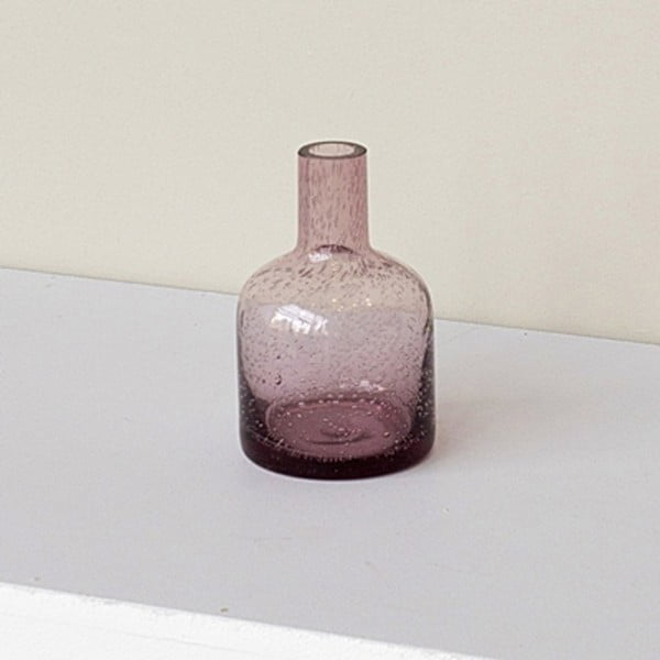 Vază roz din sticlă cu bule ComingB