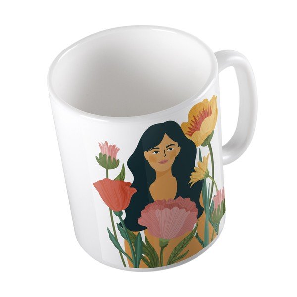 Cană din ceramică albă Butter Kings Flower Or Woman, 330 ml-image-3