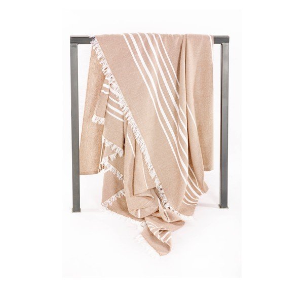 Pătură bej din bumbac 150x200 cm Solene – Tiseco Home Studio-image-3