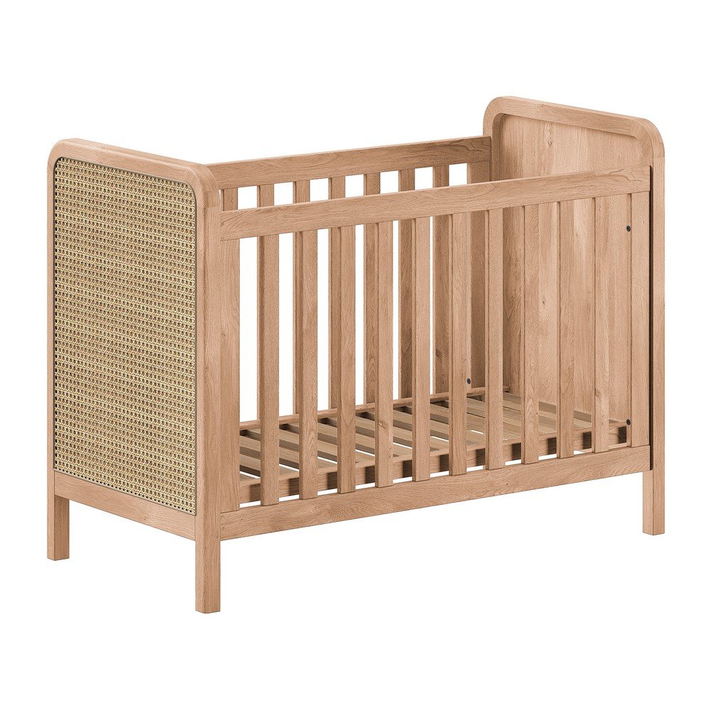 Pătuț în culoare naturală cu înălțime reglabilă 60x120 cm Woods – Vipack
