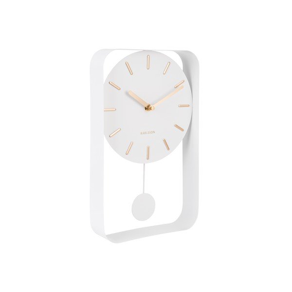 Ceas cu pendul Karlsson Charm, înălțime 32,5 cm, alb-image-2