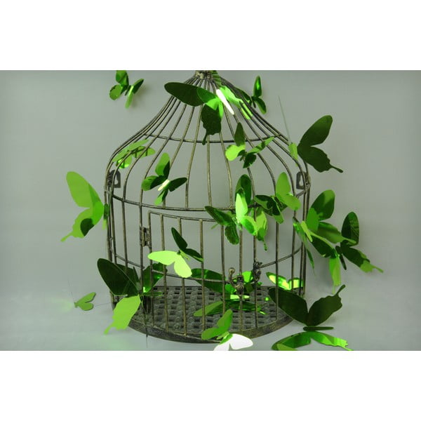 Set de 12 autocolante cu efect 3D Ambiance Butterflies Green-image-2