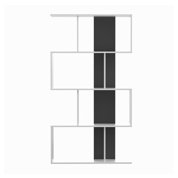 Bibliotecă alb-negru  89x165 cm Sigma – TemaHome