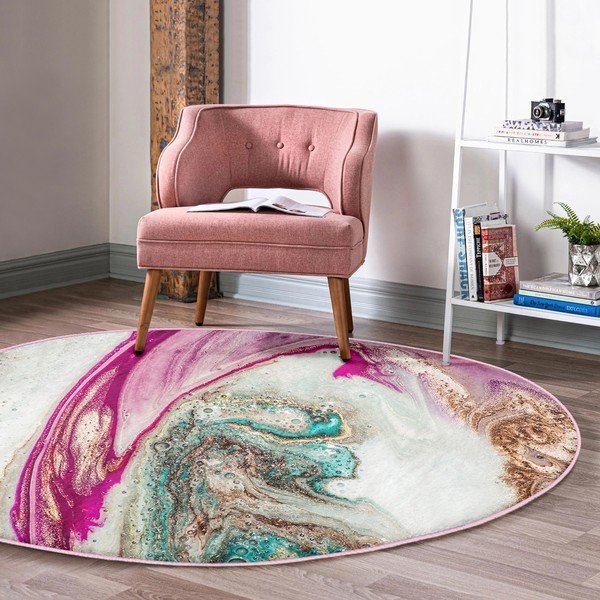 Covor rotund  lavabil adecvat și  pentru aspiratoare robot   ø 100 cm Comfort – Mila Home-image-4