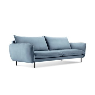 Canapea cu tapițerie de catifea Cosmopolitan Design Vienna, 200 cm, albastru deschis