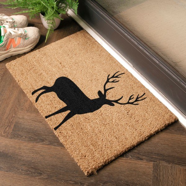 Covoraș de intrare din fibre de nucă de cocos 40x60 cm Stag – Artsy Doormats-image-1