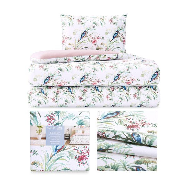 Lenjerie de pat single din bumbac AmeliaHome Averi Kingfisher, 155 x 220 cm-image-2