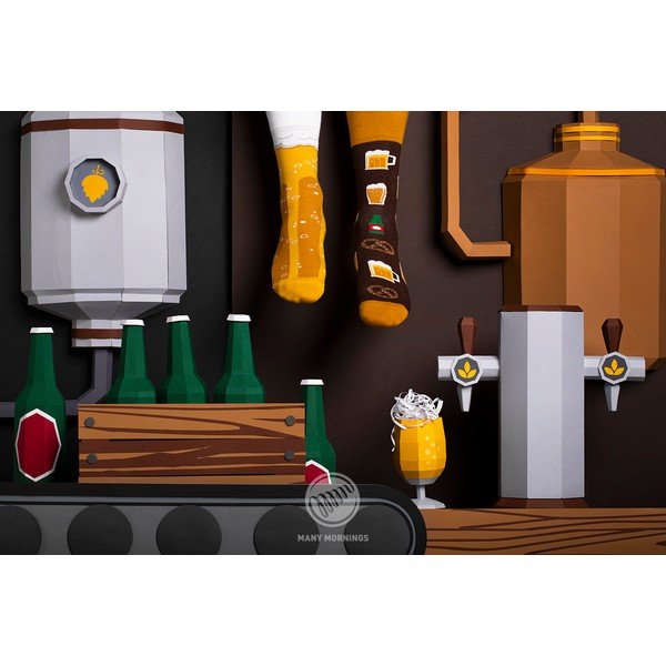 Șosete Many Mornings Craft Beer, măr. 39–42-image-1