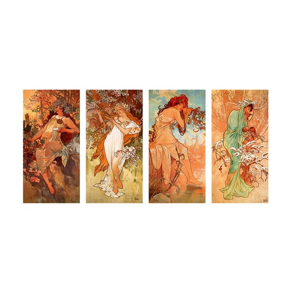 Reproducere tablou Alfons Mucha - Pory Roku, 80 x 40 cm