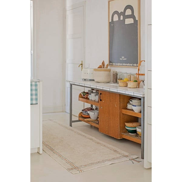 Covor tip traversă crem lavabil/țesut manual din bumbac 80x230 cm Cuisine Natural – Lorena Canals-image-3