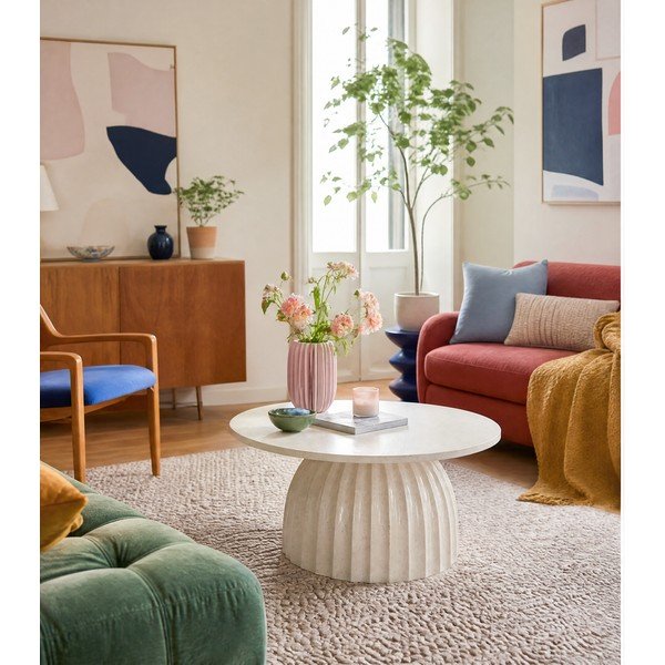 Măsuță auxiliară rotundă din metal ø 70 cm Veglia – Light & Living-image-3